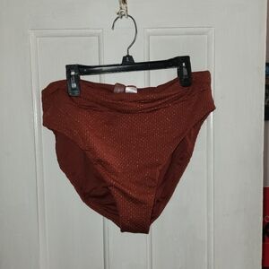 Rust High-Waisted Bikini Bottoms